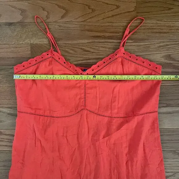 Old Navy Linen Blend Slip Dress Womens XXL Tall Warm Sunset Orange Summer Casual - Picture 8 of 11
